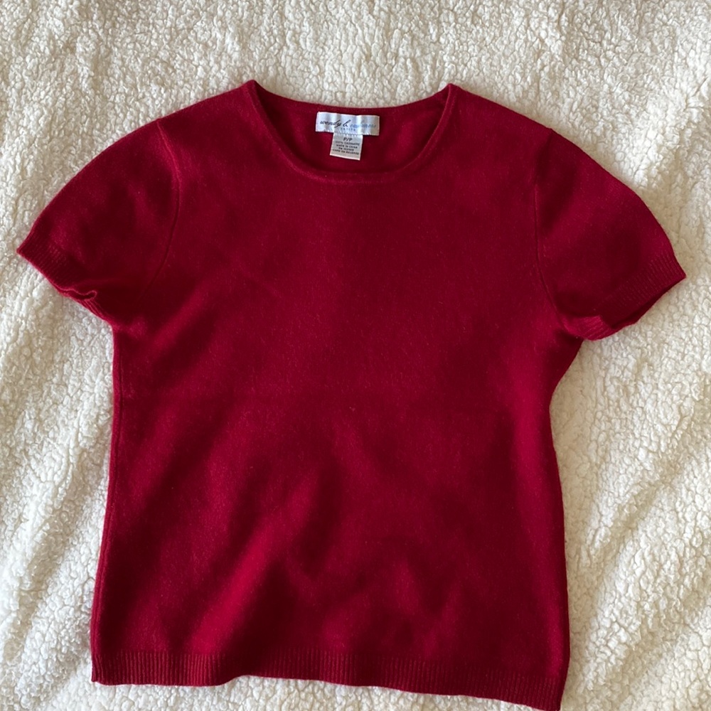 Short sleeve 100% cashmere sweater